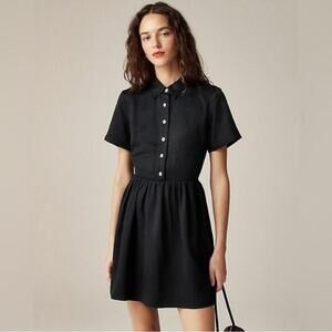 J.CREW Collection Black Jewel Button Shirt Dress Size 10‎
